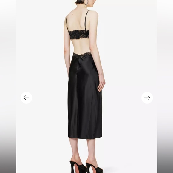 ALEXANDER WANG Lace-embellished cut-out silk midi dress NWT - Picture 7 of 11